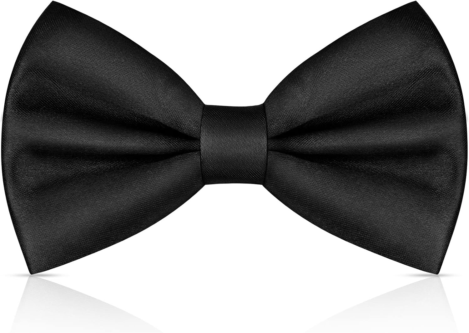 URAQT Men's Bow Tie, Classic Solid Color Pre-Tied Bow Tie for Men, Satin Tux Bowtie, Adjustable Formal Neck Bowtie for Parties, Wedding (Black)