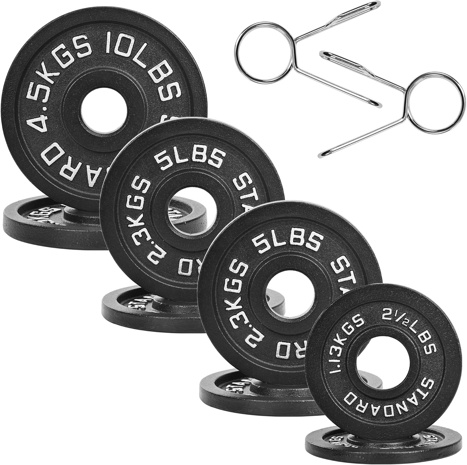 2-Inch Olympic Cast Iron Weight Plate for Strength Training & Weightlifting, Multiple Sizes