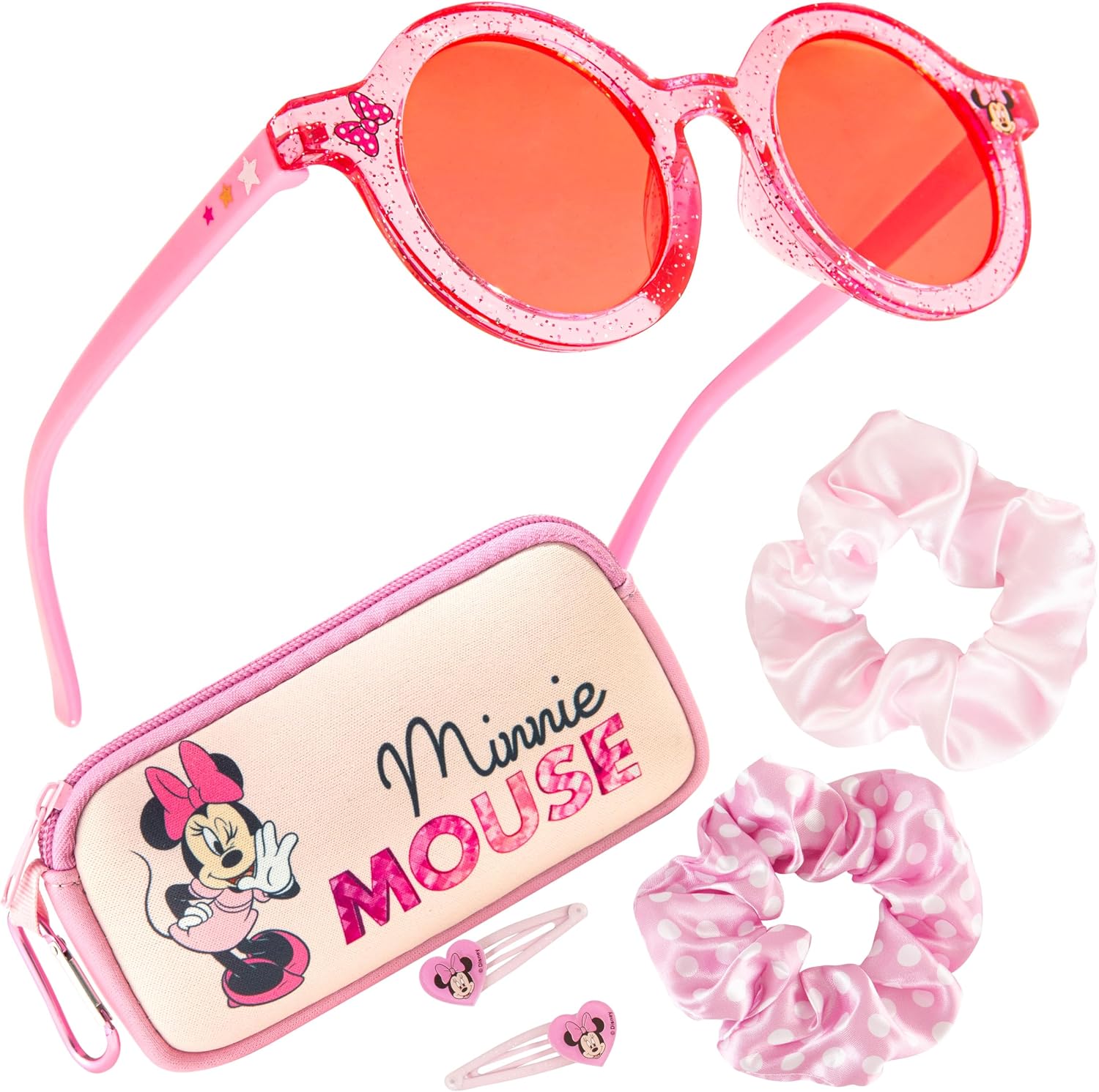 Disney Girls UV Protection Sunglasses, Case and Hair Accessories Set Girls Gifts