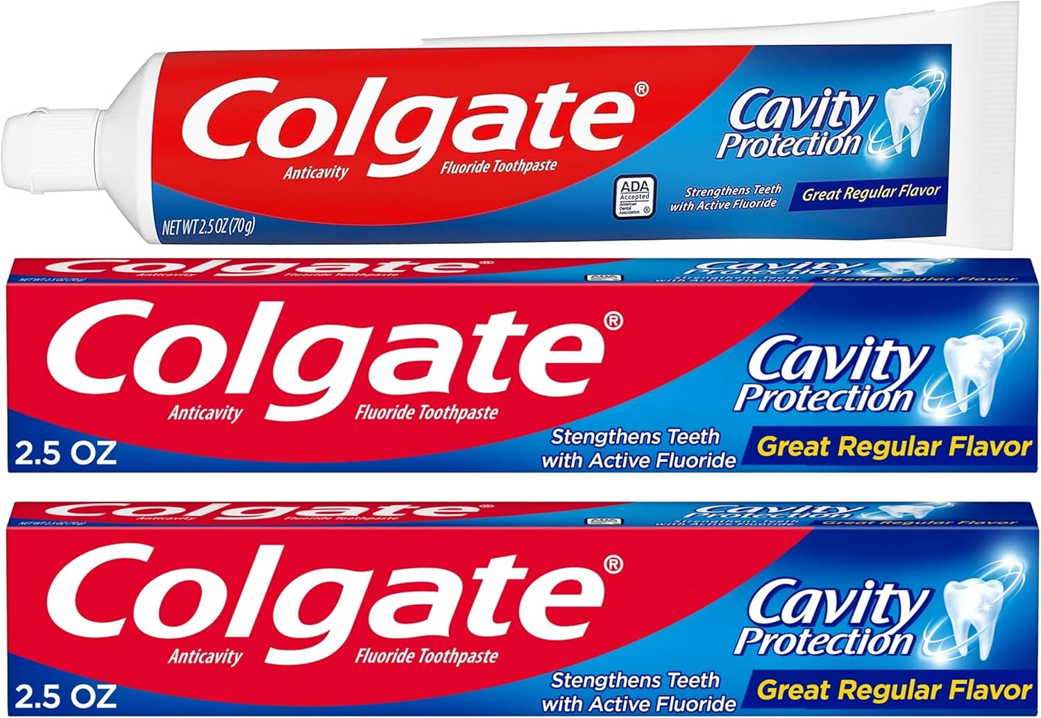 Colgate Cavity Protection Toothpaste with Fluoride - 2.5 ounce + 60% Free - 2 Pack