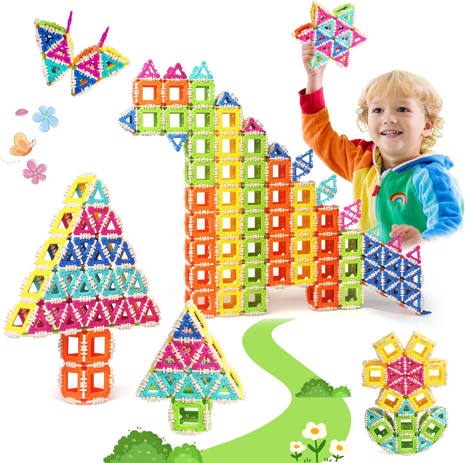 STEM Building Blocks Construction Set for 5-8 Boys & Girls - Creative Educational Assembly Toys - Gift for Toddlers