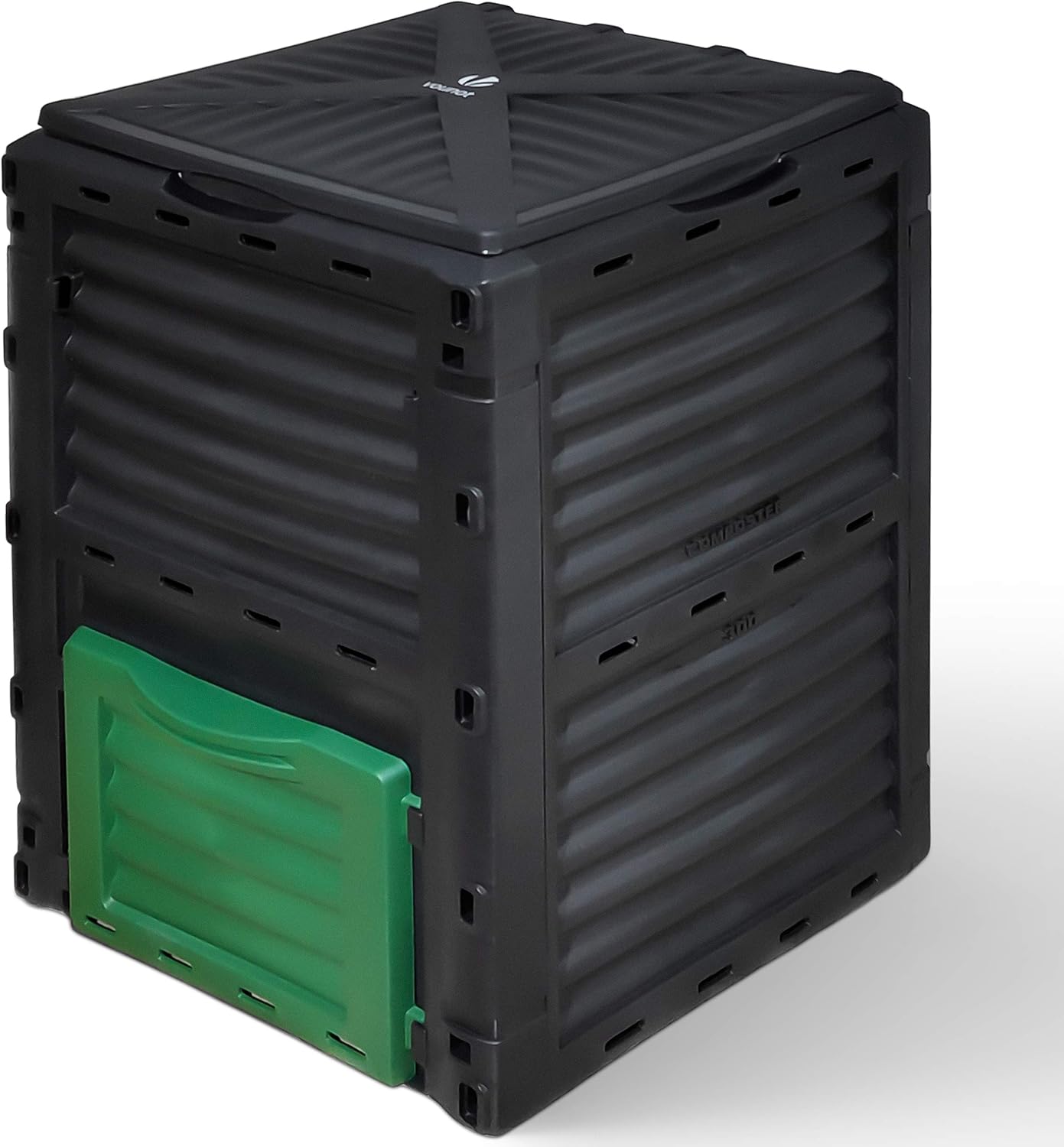 VOUNOT Compost Bin Garden, 300 Litre Plastic Composters Outdoor, Black
