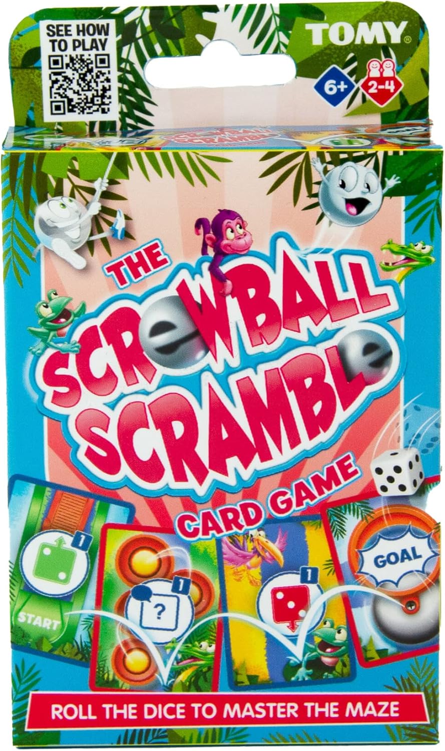 TOMY Screwball Scramble Mini Children's Preschool Action Board Game, TRAVEL EDITION, for Kids, 5, 6, 7, 8 and 9 Year Old Boys Girls, T73450, Multicoloured