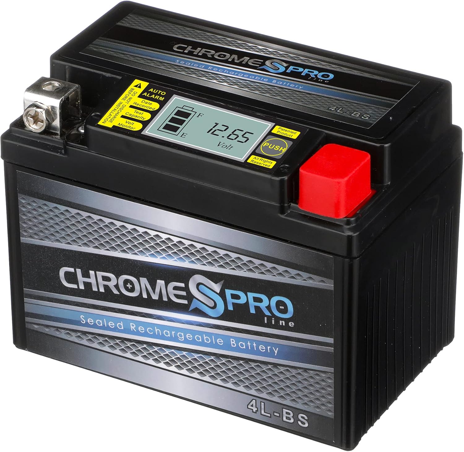 Chrome S Pro iGel YTX4L-BS Maintenance-Free 12V 4Ah Battery Replacement for ATV, Motorcycle, Jet Skis, Scooter, UTV, and More - Nut and Bolt (T3) Terminal