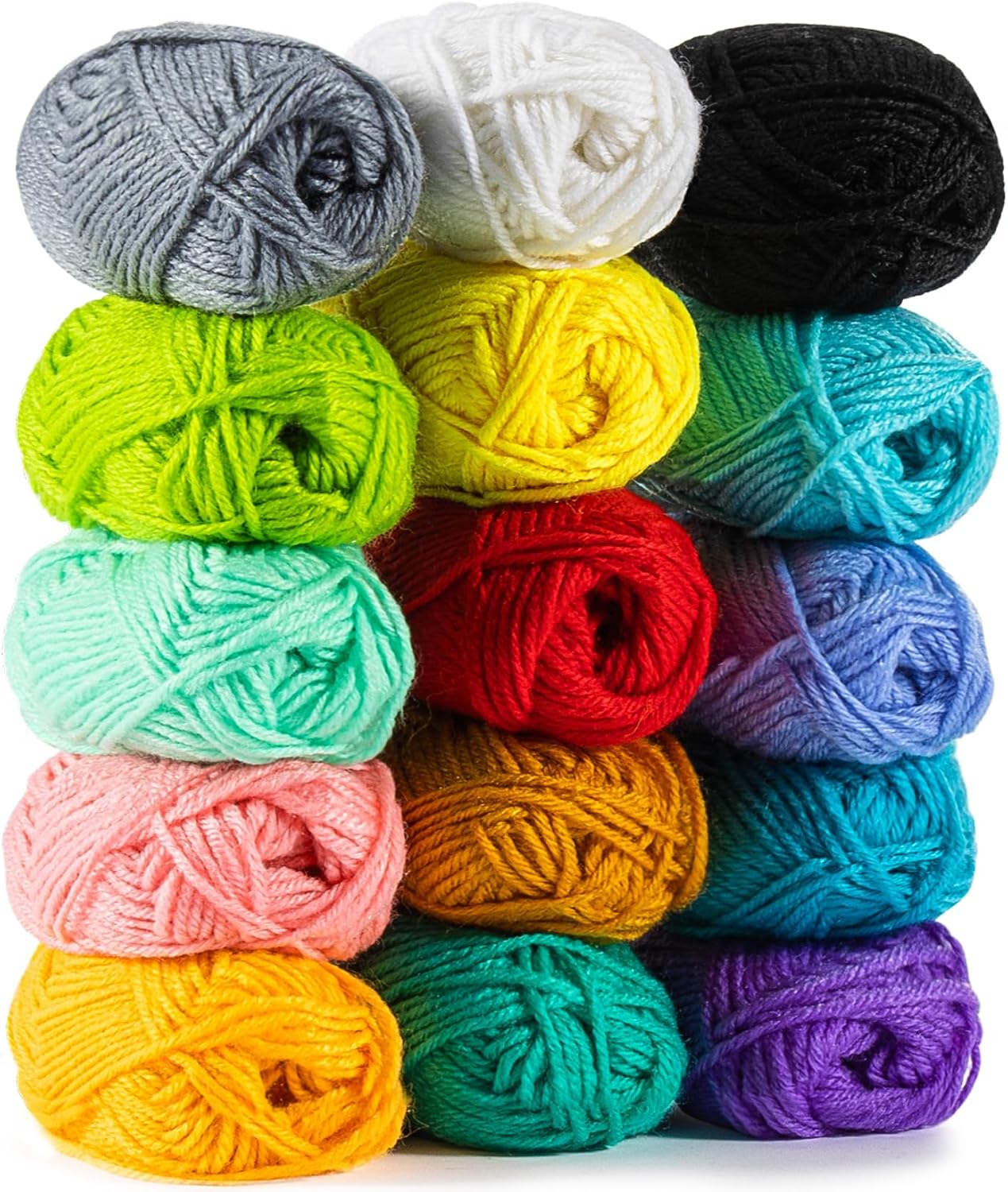 MAQIHAN 15x20g Acrylic Yarn for Crocheting - Soft Knitting Yarn for Crafts
