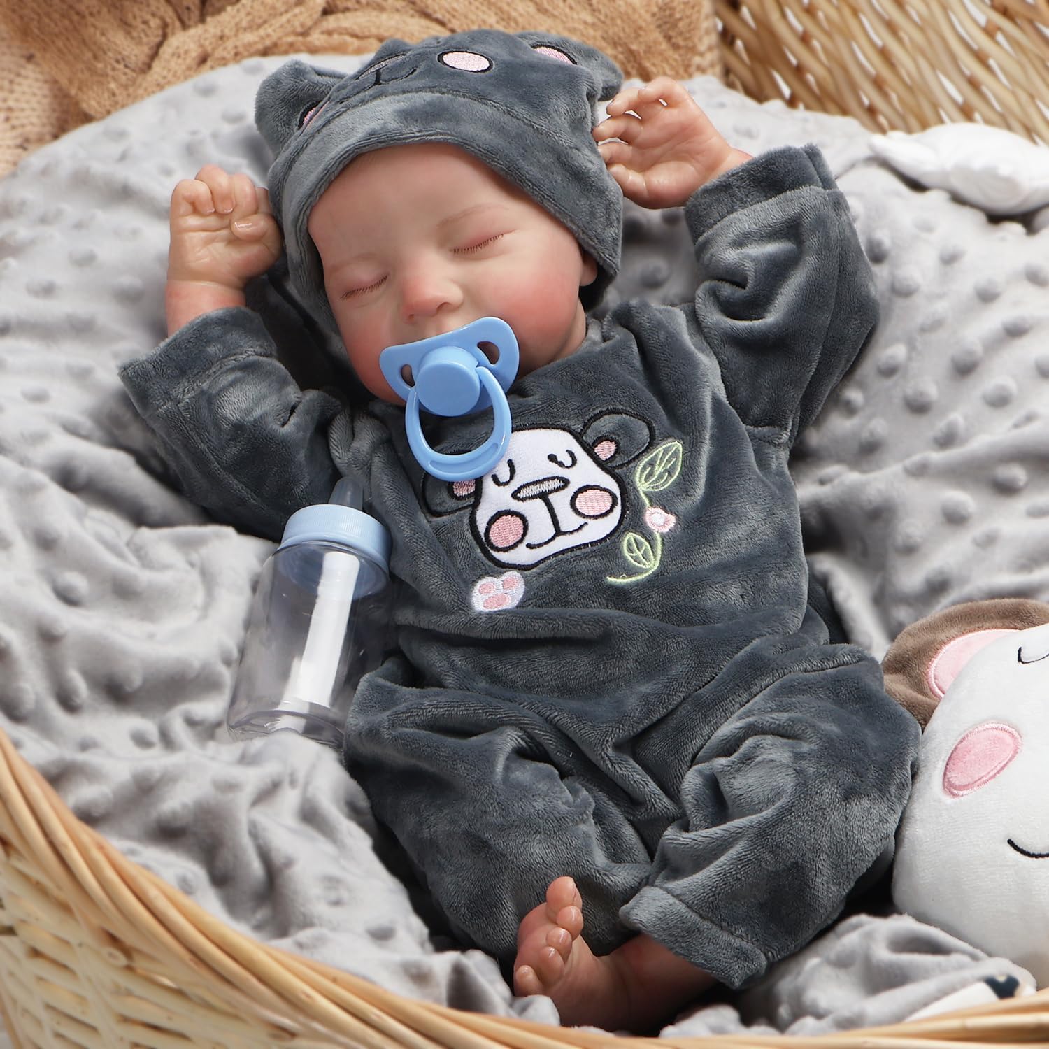 Reborn Baby Dolls,18 Inch Realistic Baby Doll with Full Vinyl Body Lifelike Baby Dolls Real Life Baby Doll for Kids Age 3+