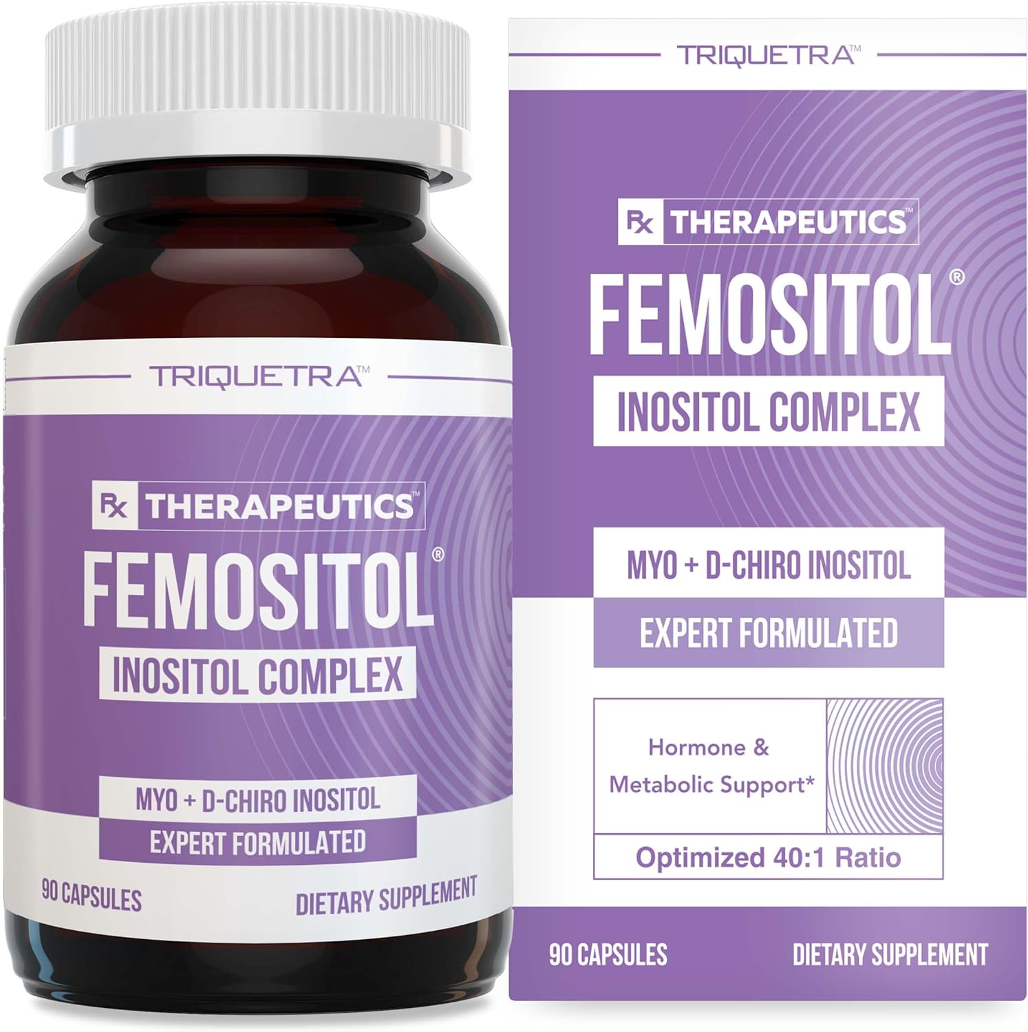 Inositol Supplement | Myo-Inositol & D-Chiro Inositol Complex - Clinically Validated 40:1 Ratio (Vitamin B8)| Hormonal Balance & Healthy Ovarian Function Support (90 Capsules – 30 Servings)