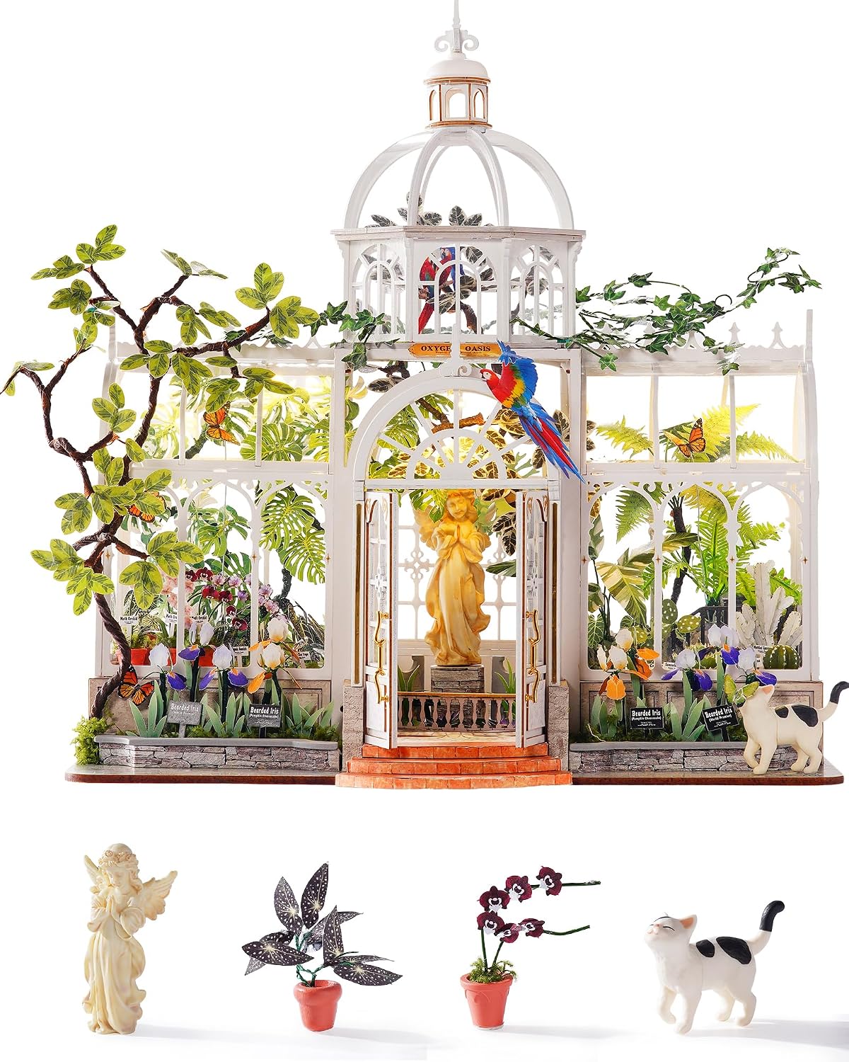Rolife DIY Miniature Greenhouse Kits for Adults-Oxygen Oasis (Master Level) | Botanical Garden Conservatory, Victorian Glasshouse with Lush Plants, DIY Creative Crafts Gifts for Plant Lovers & Collectors