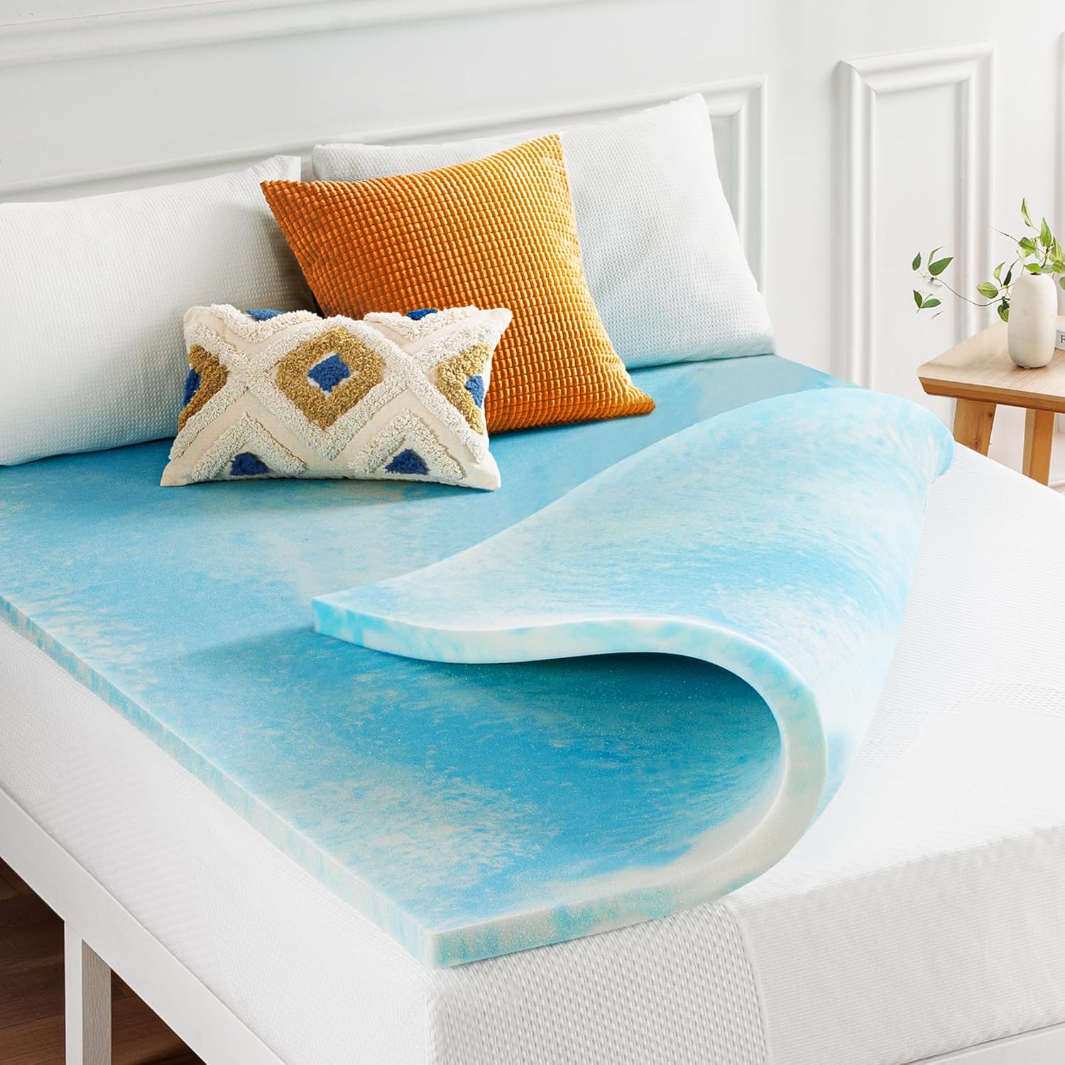 Best Price Mattress 2 Inch Swirl Gel AeroBreeze Cooling Air Flow Memory Foam Mattress Topper, Twin