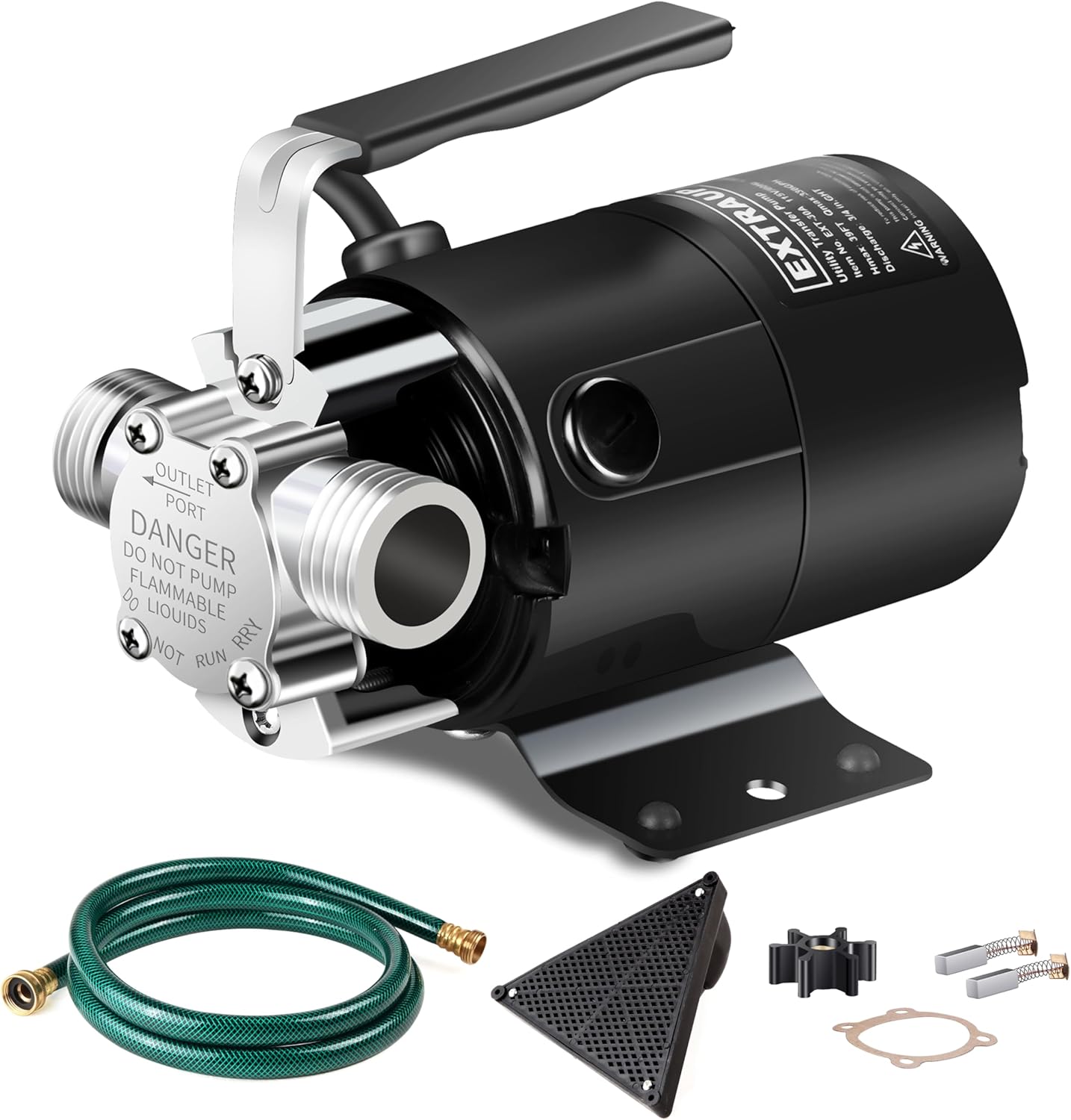 Water Transfer Pump, 115V 330GPH Portable Electric Utility Water Pump with 6' Water Hose Kit, Low Suction Water Removal for Water Beds, Garden, Ponds, Pool, Rain Barrel, Aquariums, and More