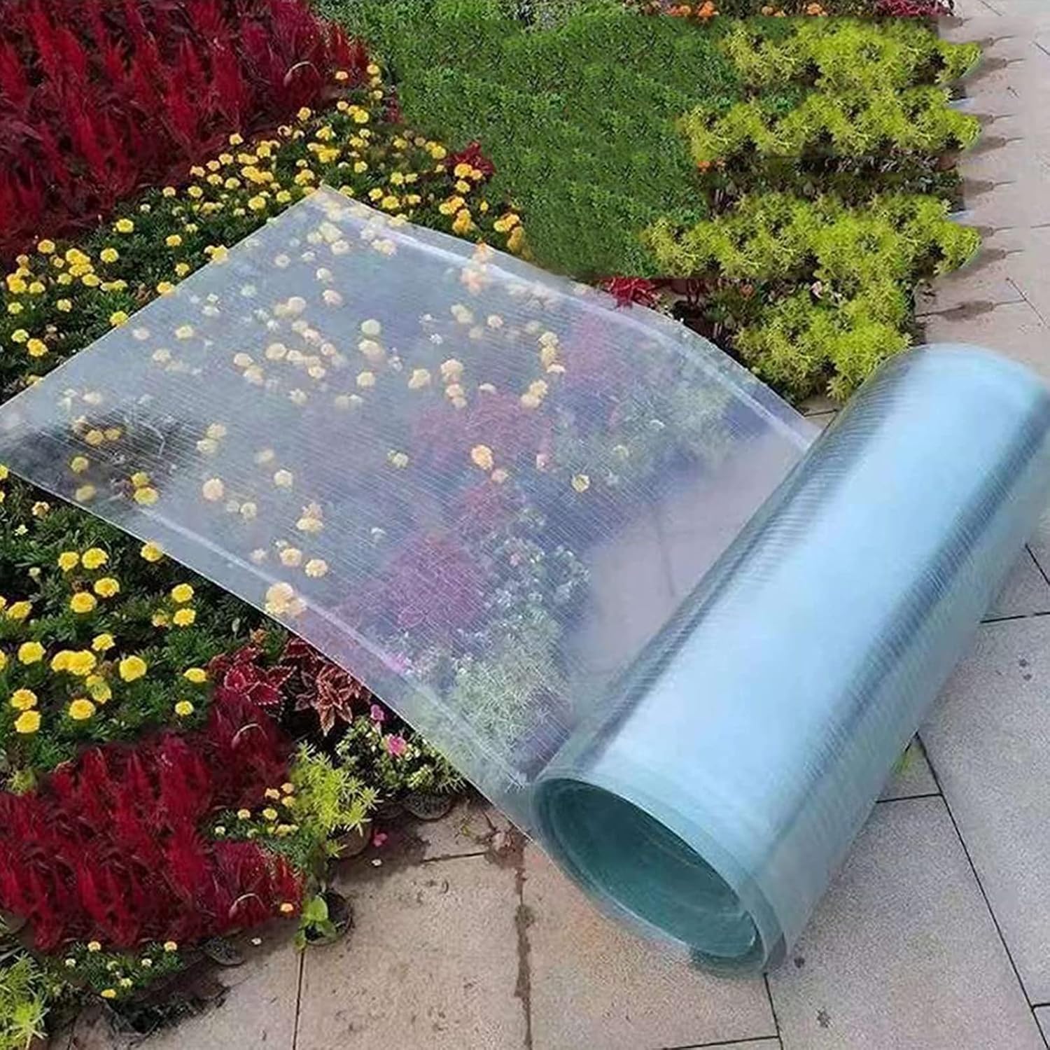 0.8mm Polycarbonate Roofing Sheet,Outdoor Awning Shelter,Rain Roof Cover,Waterproof UV Protection Insulation,for Outdoor Greenhouse Canopy Cold Frame,Can be Cut (WxL:39x39in)