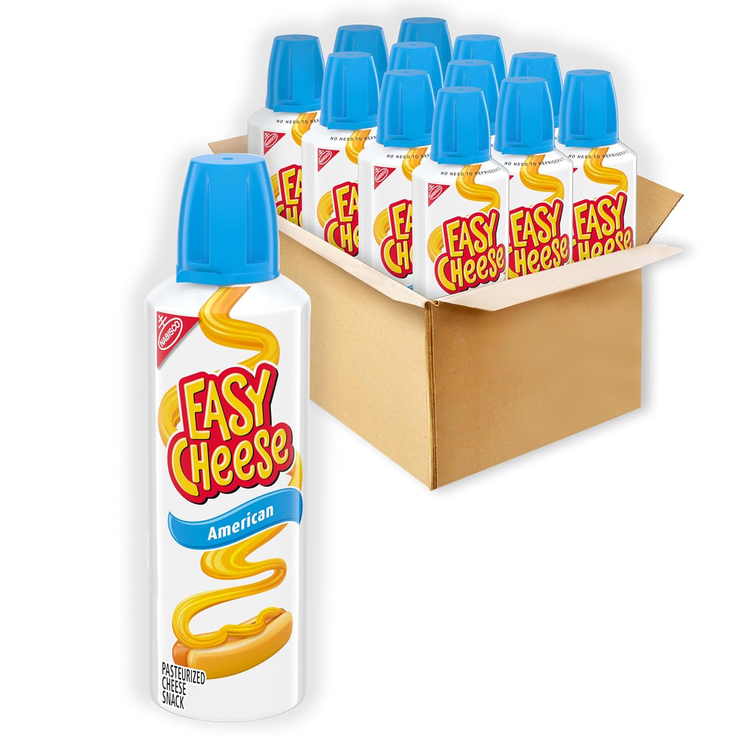 EASY CHEESE American Cheese Snack, 12-8 oz Cans