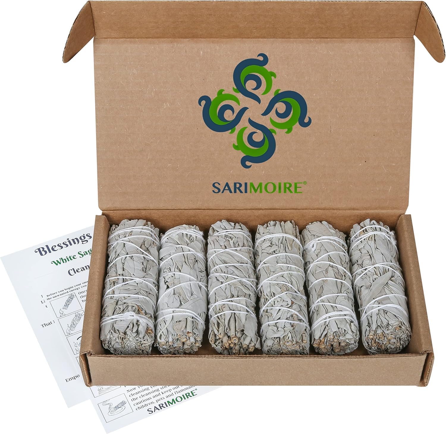 White Sage Sticks 6 Pack, 4in Smudge Sticks Bundle for Cleansing & Smudging