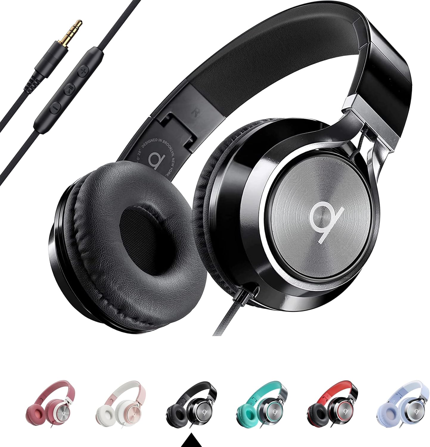 ARTIX® CL750 Premium Wired On Ear Headphones with Microphone, Comfortable Noise Isolating Foldable Design, 3.5mm Aux Headphone for Laptop, PC, Mobile, Tablet, Adults, Men, Women, Kids, Boys and Girls