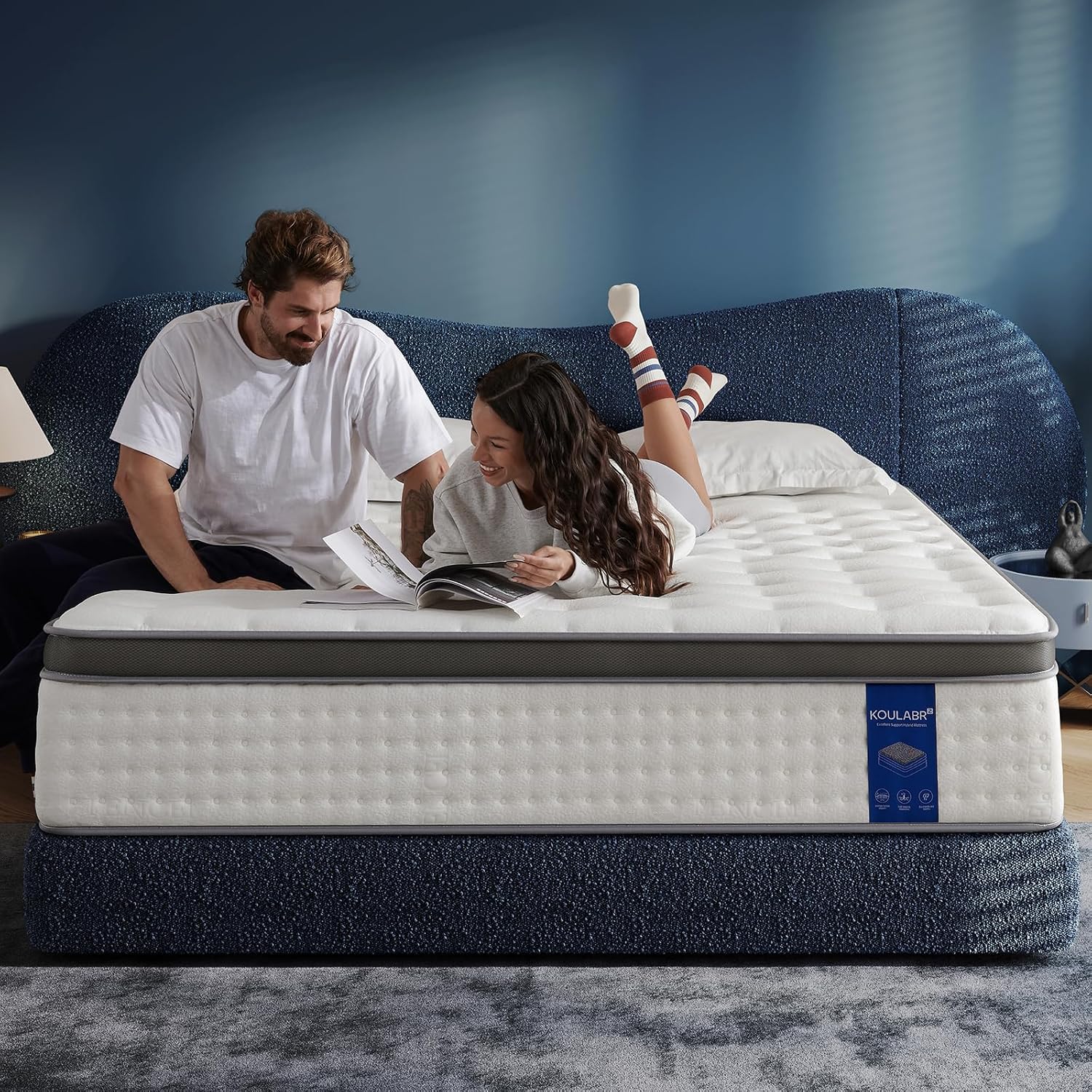 Quueen Size Mattress,14 Inch Queen Mattress in a Box,Superior Hybrid with Gel Memory Foam or Lumbar Support l,Maximum Support,Pressure Relief,Zoned Support Spring