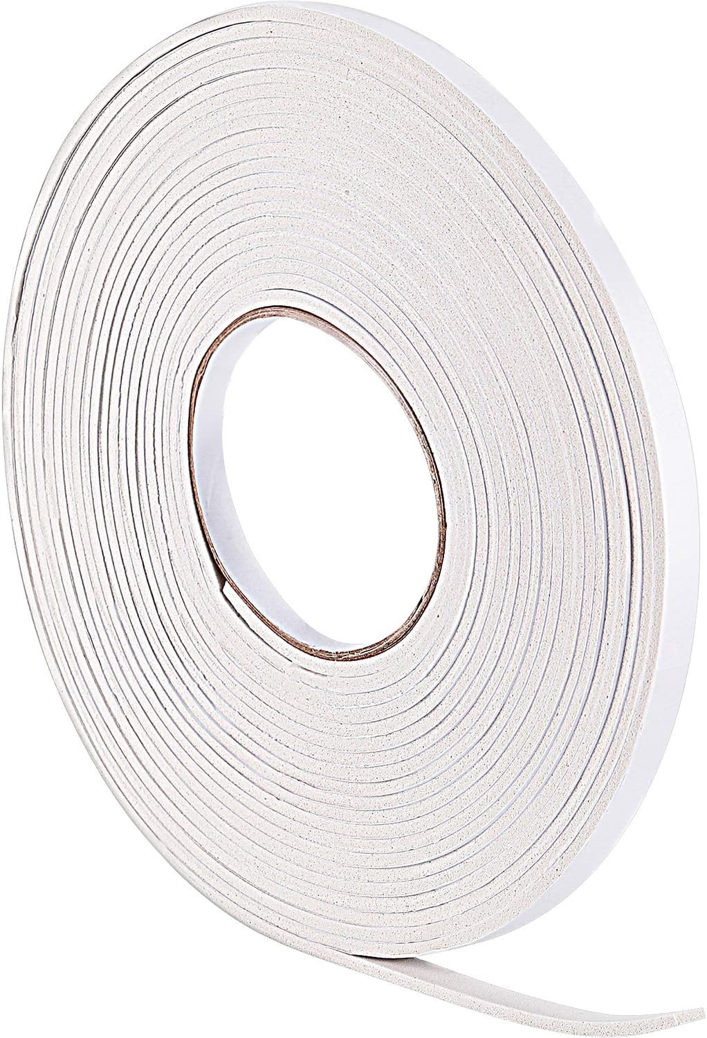 Hestya 10 m Foam Draught Excluder Weather Strip Tape Weatherstrip Weather Seals for Window Door Sealing (3 mm, White)