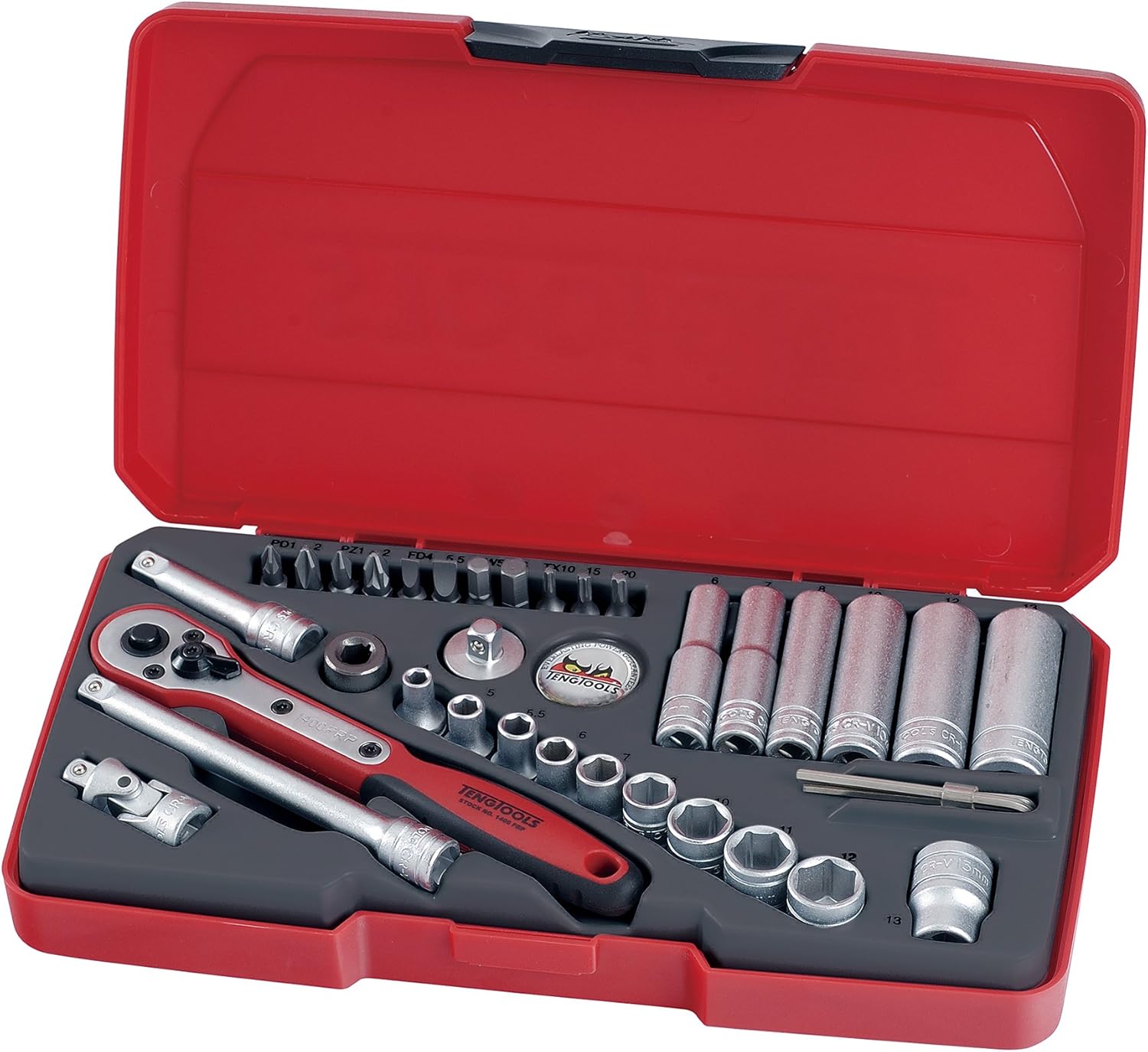 Teng T1436 1/4-inch Socket Set Metric Drive (36 Pieces)