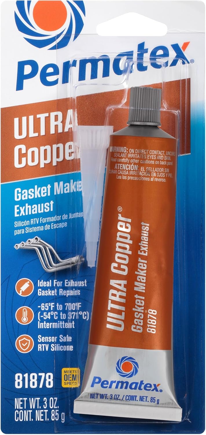 S/S Permatex - Ultra Copper - RTV Silicone Gasket Maker - Exhausts to 700oF - 85g
