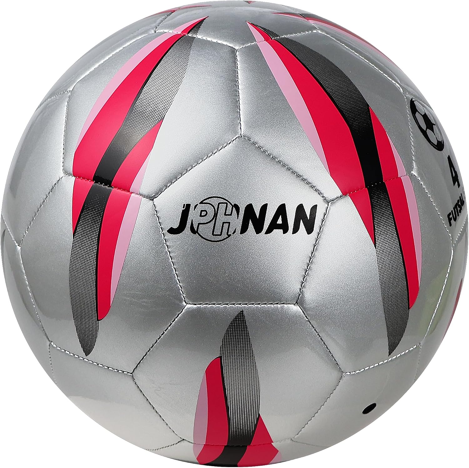 Low-Bounce Futsal Ball Size 4 Training Soccer BallI, Silver-White | Indoor Hardwood, Adult/Youth Age 14+ Girls/Boys, TPU Material, Deflated, Pump not Included