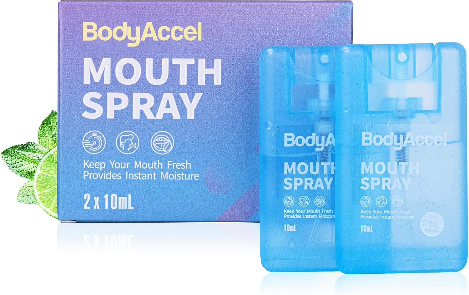 Dry Mouth Spray, Breath Spray for Bad Breath, Portable Mint Mouth Spray Fresh Breath in 3 Seconds 2 Pack (0.7oz)