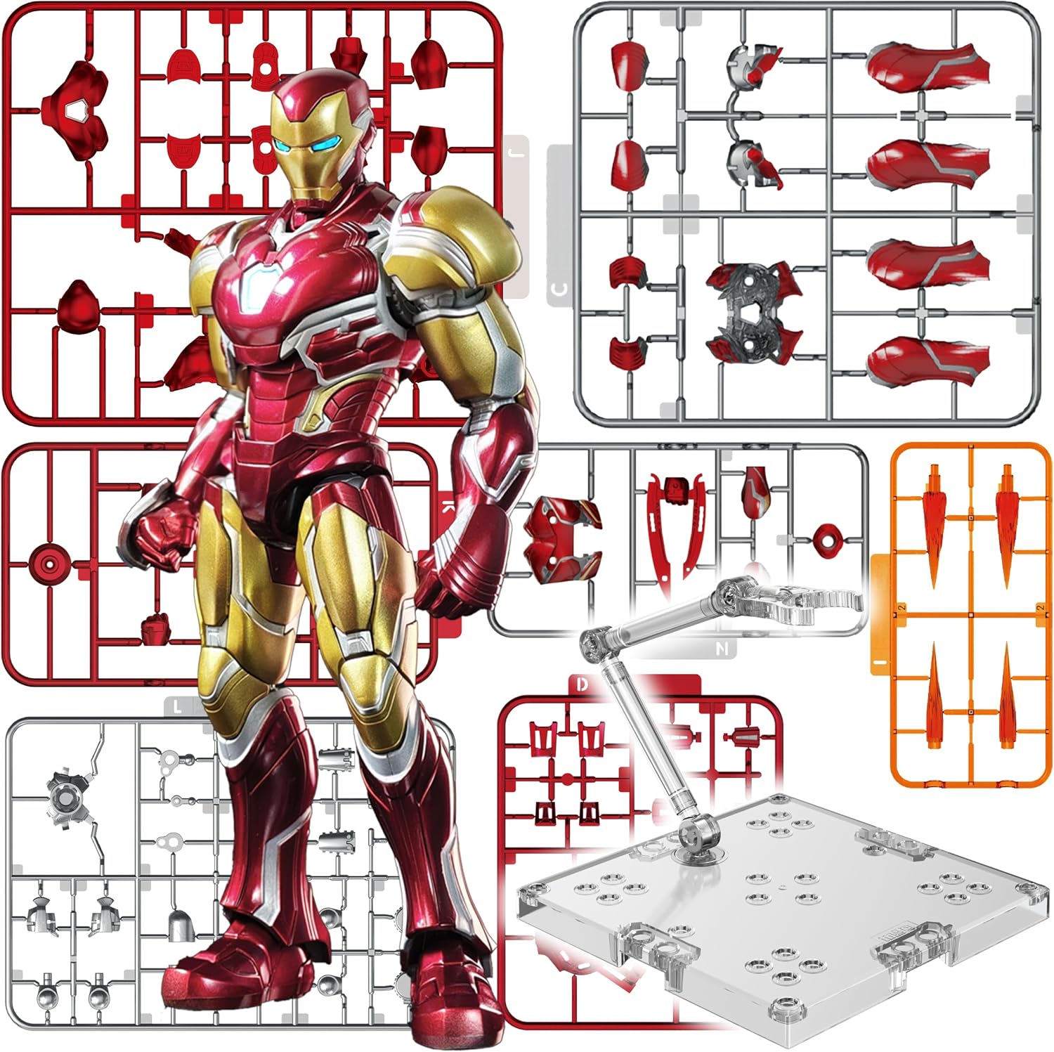 BLOKEES - Champion Class Marvel Infinity Saga - Iron Man - 149-Piece Articulated Model Kit - Assembly Required - No Tools - No Cutting - No Glue - No Paint - Age 14+