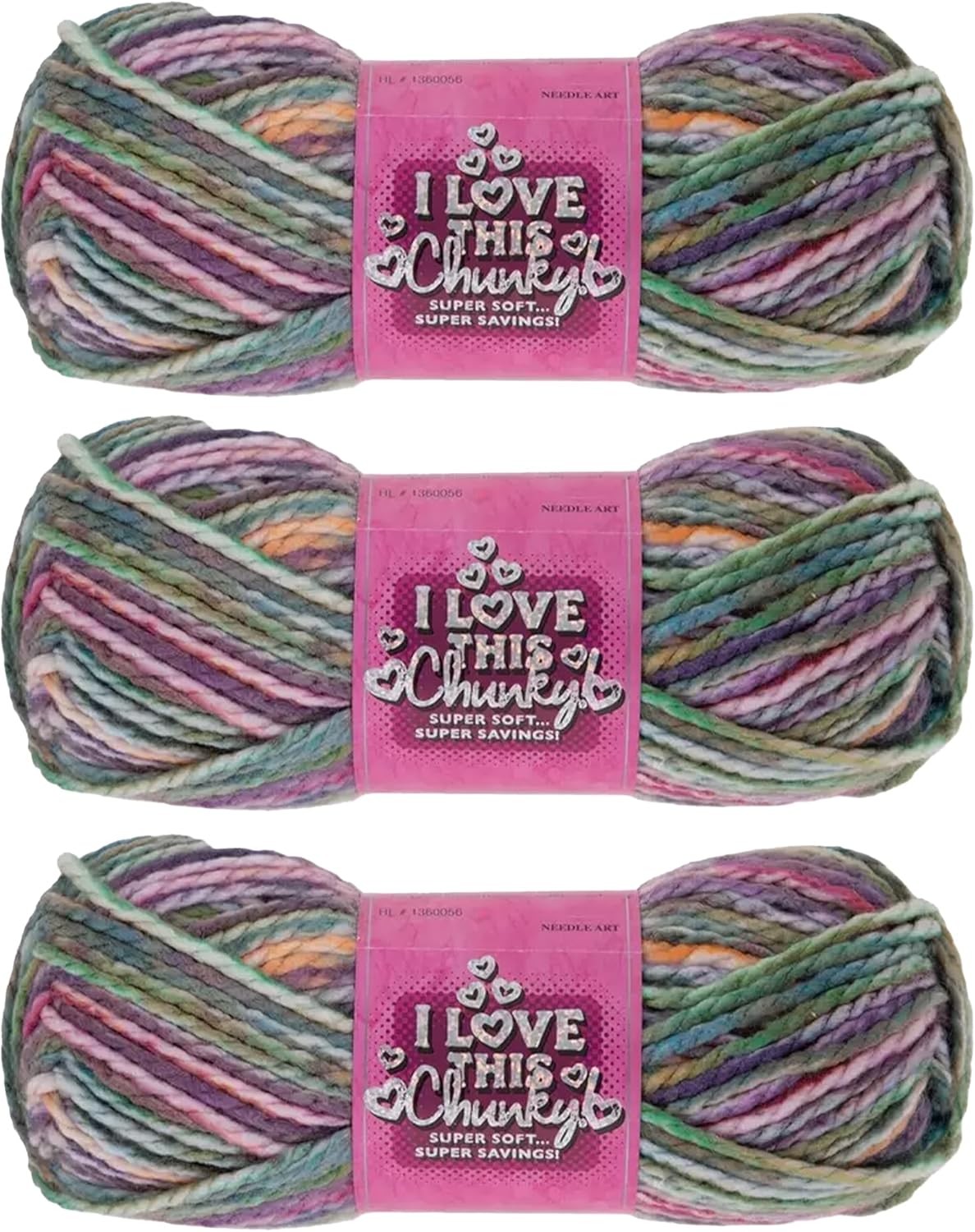 I Love This Chunky Bulky Yarn for Crocheting & Knitting – Soft Yarn Skein – 109 Yards – 100% Acrylic – Set of 3
