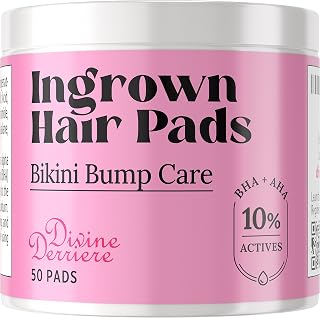 Prevent Ingrown Hairs and Razor Bumps with BHA & AHA Pads - Ingrown Hair Serum for Razor Burns - PFB Razor Bump Stopper Topicals Skin Care, Ingrown Hair Treatment for Bikini Area and Razor Bumps