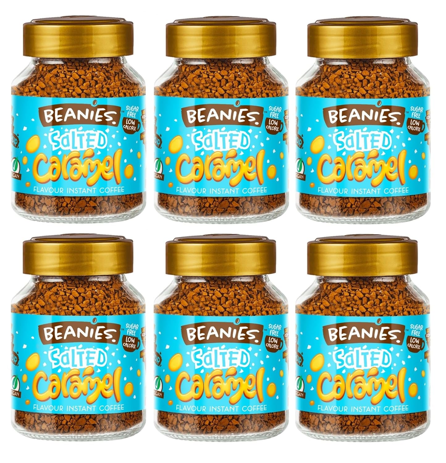 Beanies Salted Caramel Flavoured Instant Coffee 50 g (Pack of 6)