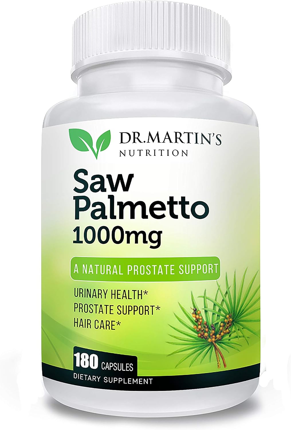 USA Grown Saw Palmetto | 180 Capsules Prostate Health Supplement | Hair Growth for Men & Women | Support to Help Maintain Normal Urination Frequency & Natural DHT Blocker to Help Prevent Hair Loss