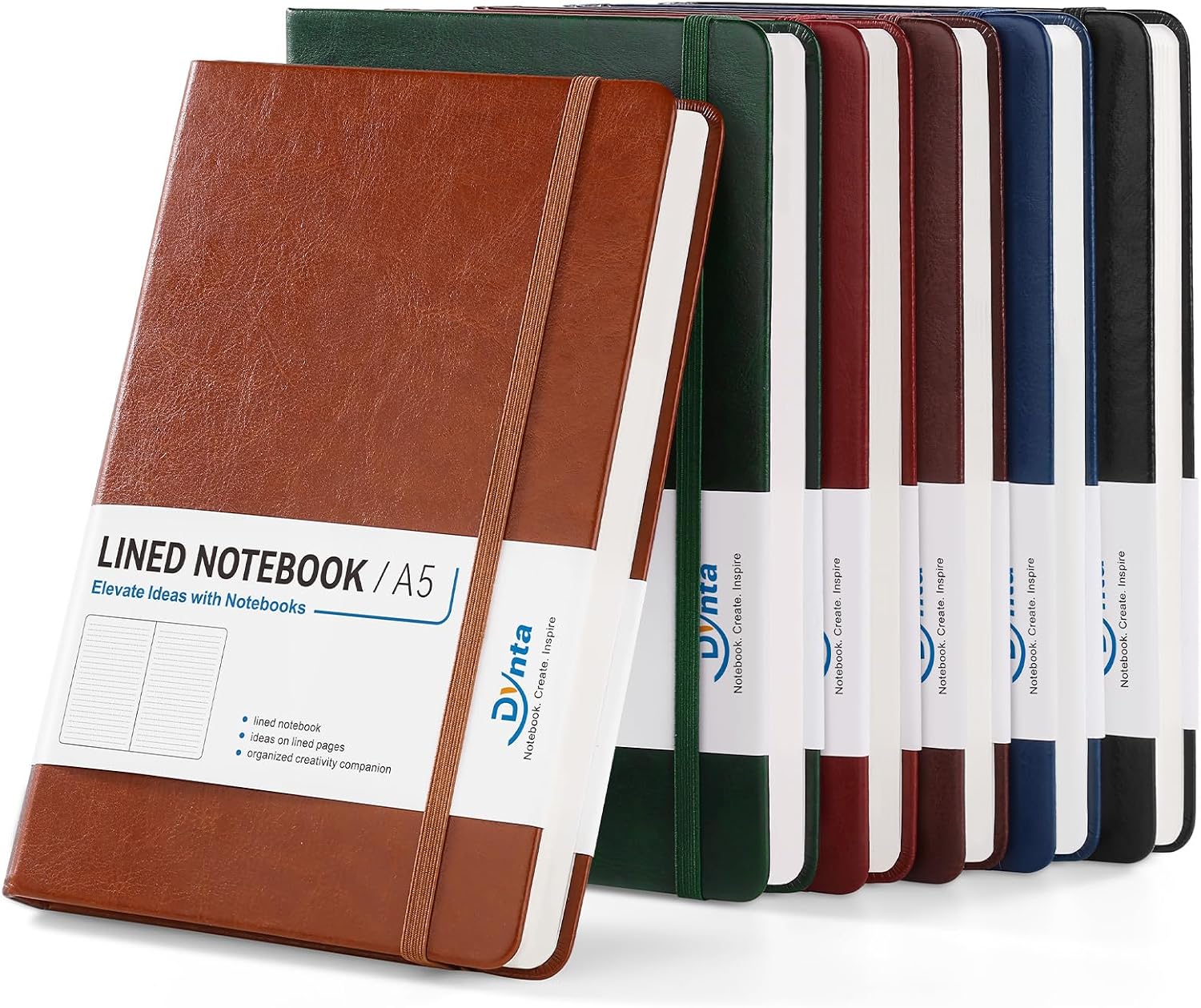 Dynta Office Notebooks 6 Pack, A5 Lined Pages, 100 GSM Paper, Hardcover, College Ruled, Professional Notebooks for Meetings, Work Notes & Everyday Writing