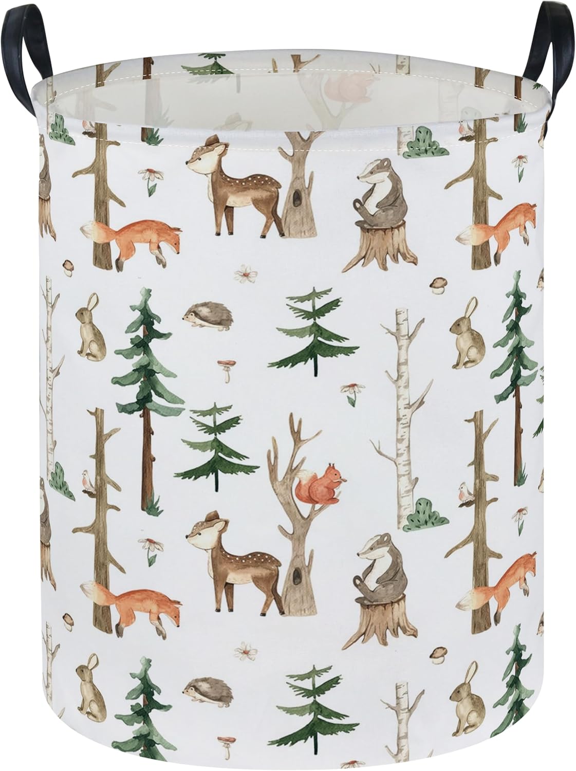 Kids Laundry Hamper,Animal Laundry Basket Collapsible Woodland Storage Baskets for Home Decor,Office,Home Organizer,(Woodland animal