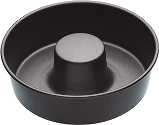 MasterClass KCMCHB76 20 cm Ring Cake Tin with PFOA Non Stick, Robust 1 mm Carbon Steel, 8 Inch Savarin Mould, Grey