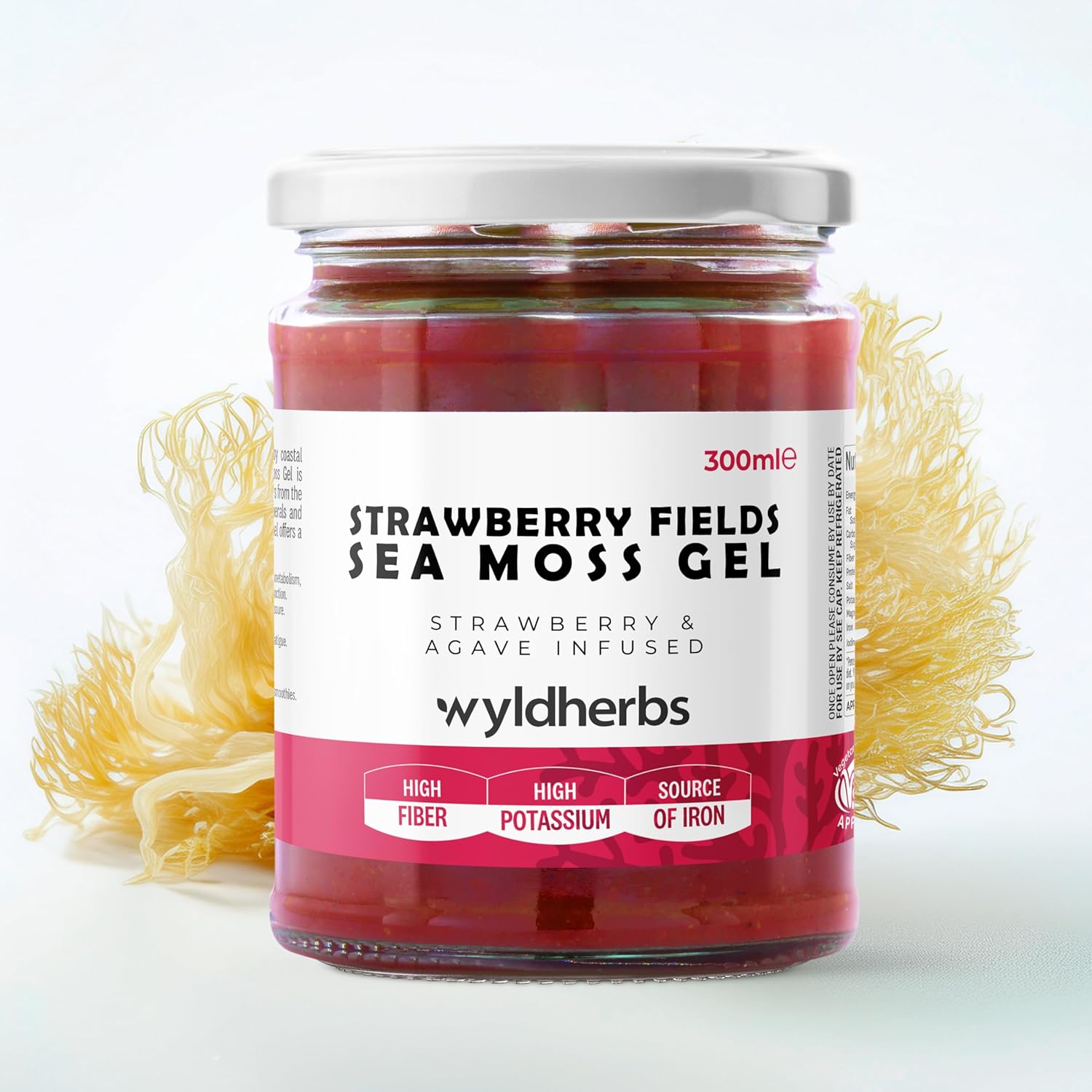 Wyld Herbs All-Natural Strawberry Infused Sea Moss Gel | 100% Wildcrafted Dr Sebi Sea Moss | Superfood Rich in Minerals, Proteins & Vitamins - Vegan & Gluten Free Sourced from the Caribbean 300ML