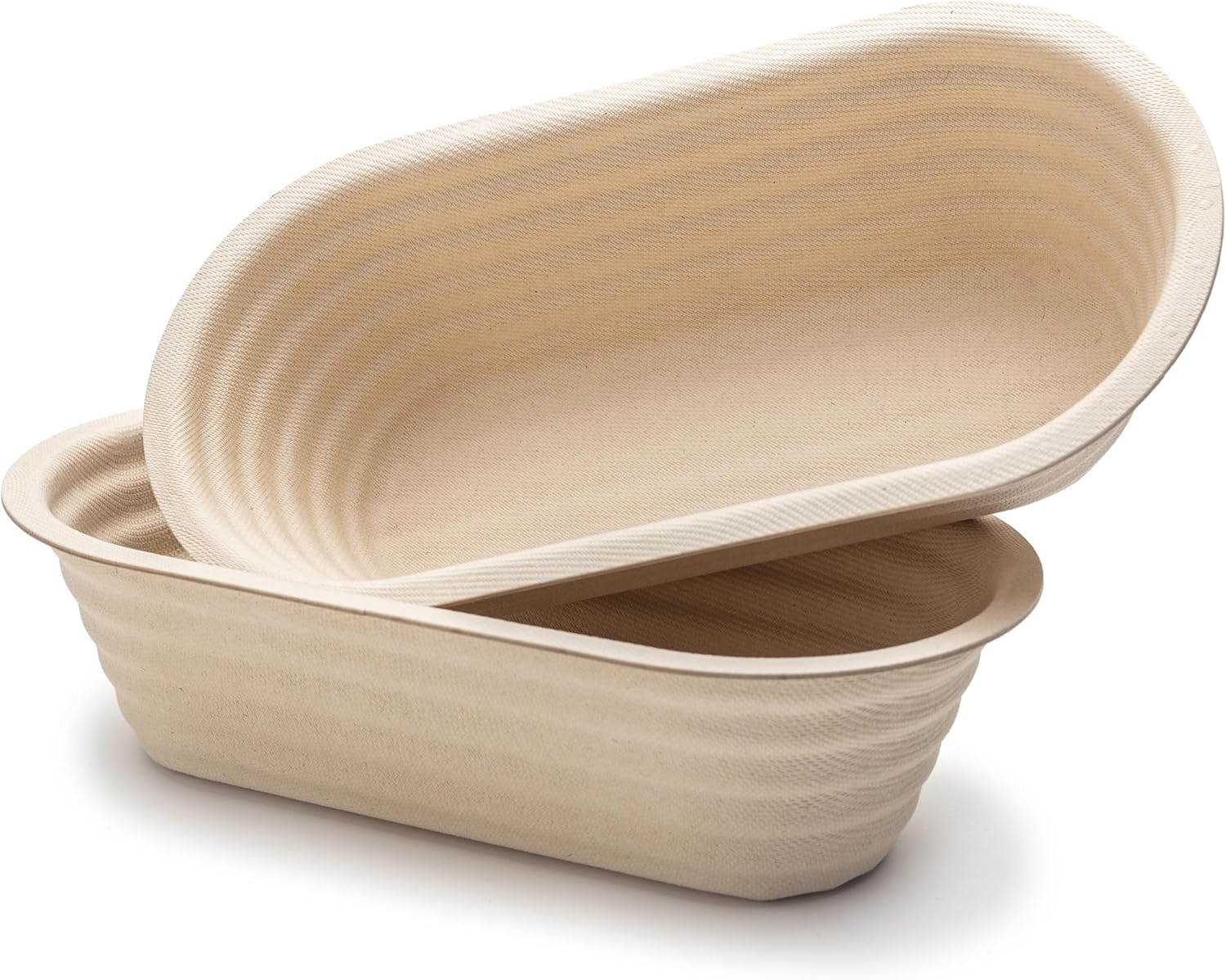 Brod & Taylor Banneton Batard 10” Proofing Basket for Sourdough & Artisan Bread Baking – Stackable, Made From Bamboo & Sugarcane Pulp (2-Pack)