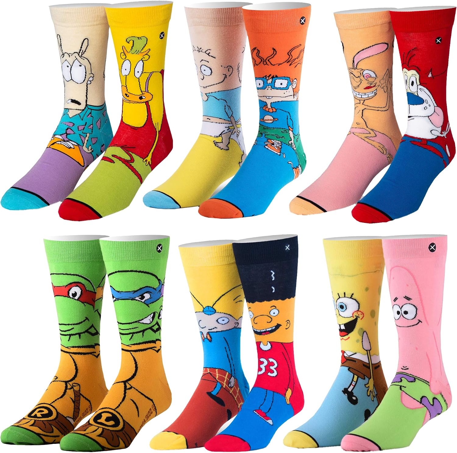 ODD SOX - Nickelodeon Socks, 90s Cartoon Crew Sock Multipack Gift Set