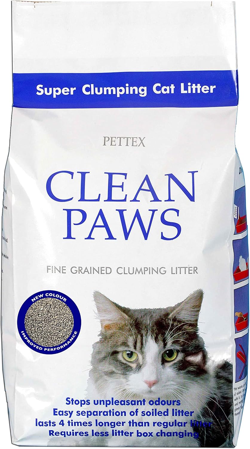 Pettex Clean Paws Super Clumping Ultra Cat Litter 15 kg, Clear