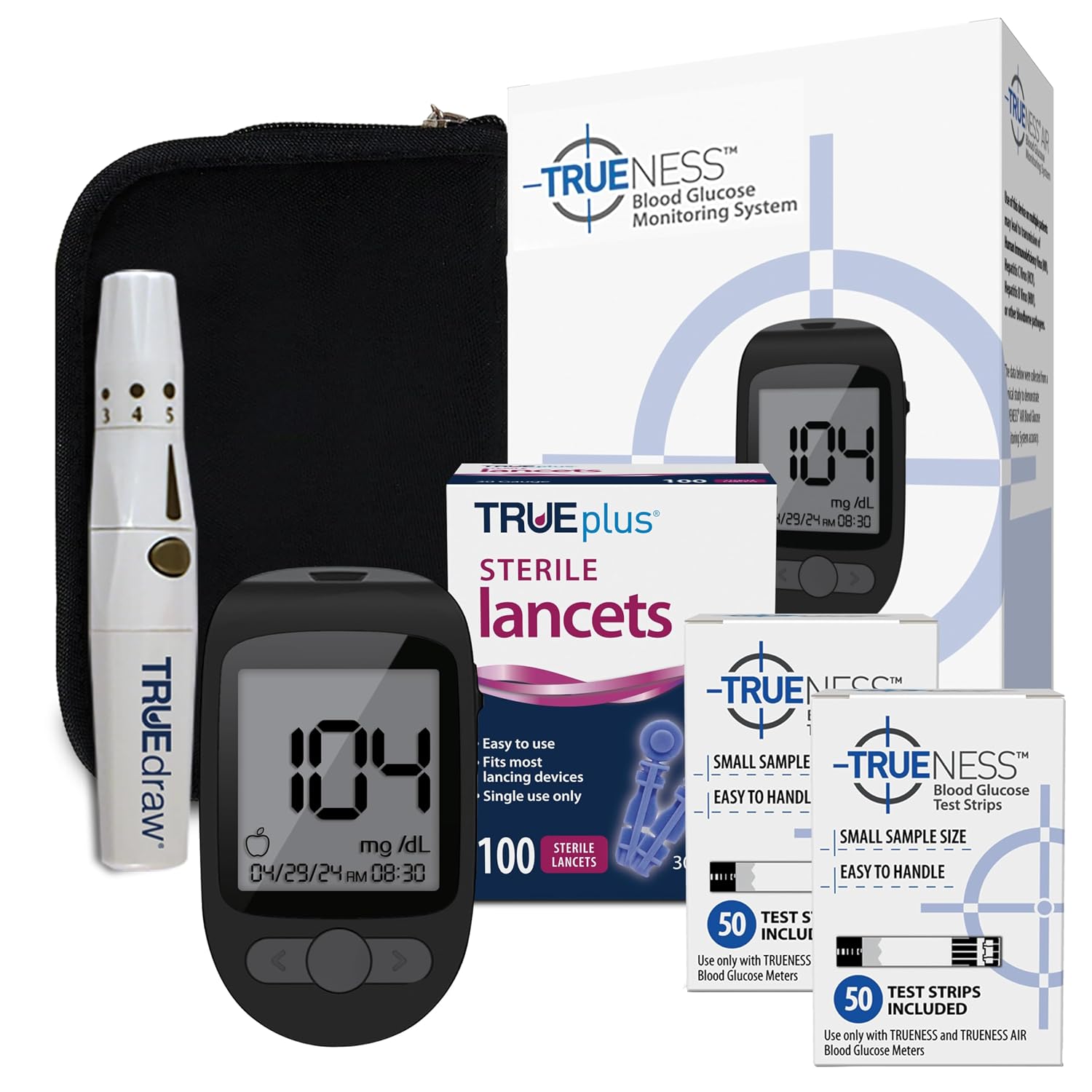 TRUENESS Blood Glucose Meter Kit with Testing Supplies