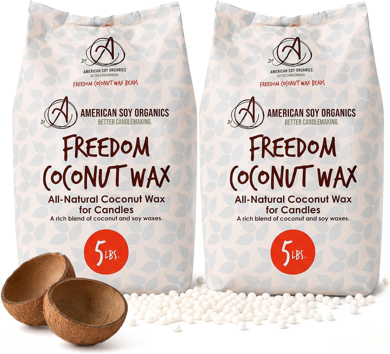 American Soy Organics Freedom Coconut Soy Wax Beads, Candle Wax, 10 lbs