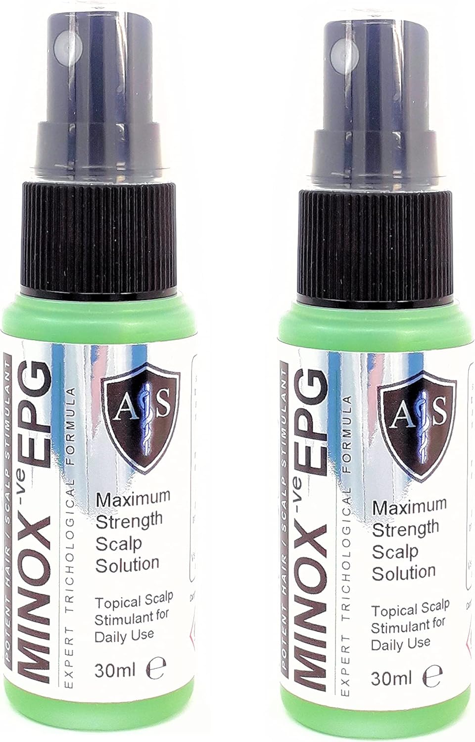 MINOX-ve EPG Minoxidil Alternative Hair Loss Treatment without Side Effects* Free £99 Growth Guide (2 x 30ml MINOX-ve EPG)
