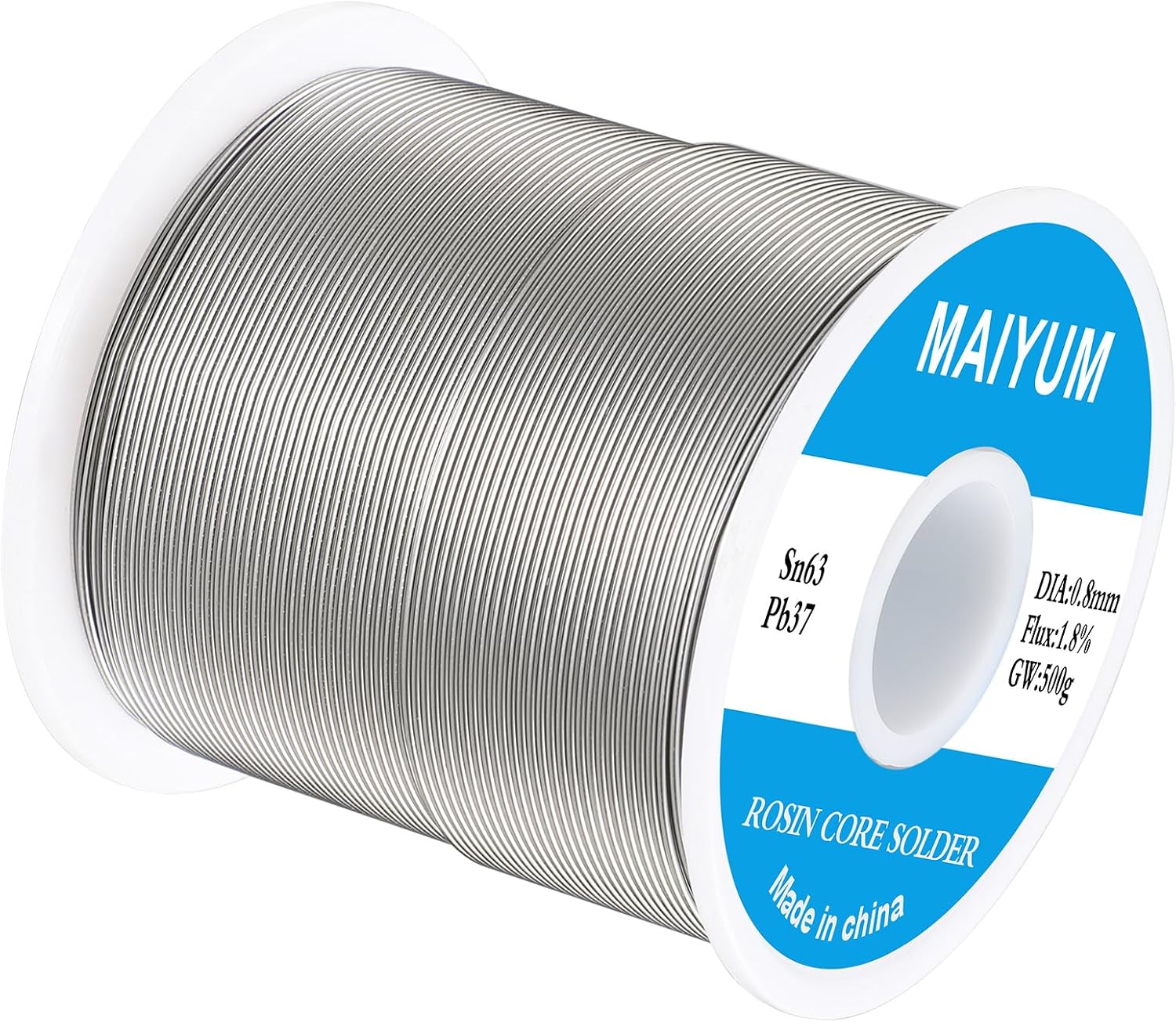 MAIYUM 0.8mm 500g 63-37 Tin Lead Rosin Core Solder Wire for Electrical