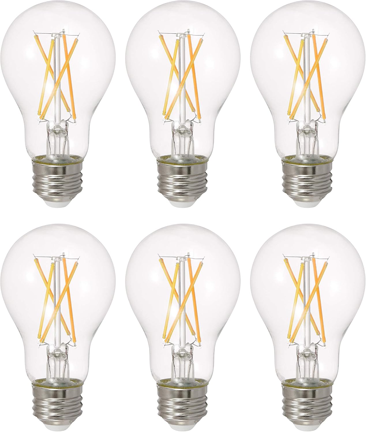 SYLVANIA LED TruWave Natural Series A19 Light Bulb, 75W Equivalent, Efficient 11W, 1100 Lumens, Dimmable, Clear, 2700K, Soft White - (Pack of 6) (40807)