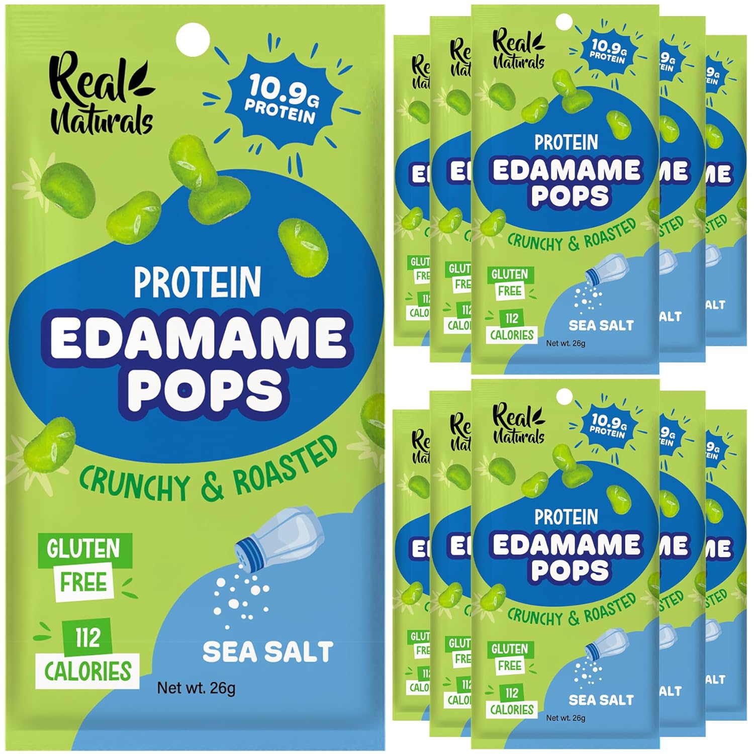 Crunchy roasted Edamame Beans snack (10 Pack sea salt) high Protein snack dry roasted edamame. Healthy keto snacks for adults & kids low carb vegan protein snacks vegan gluten free. Japanese food