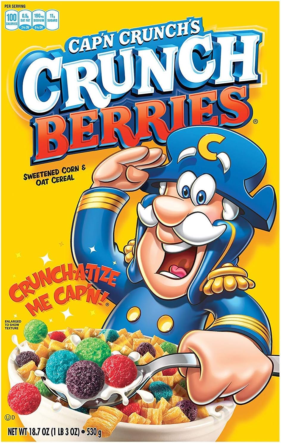 Quaker Cap'n Crunch Crunch Berries Cereal, 18.7 oz (530g)