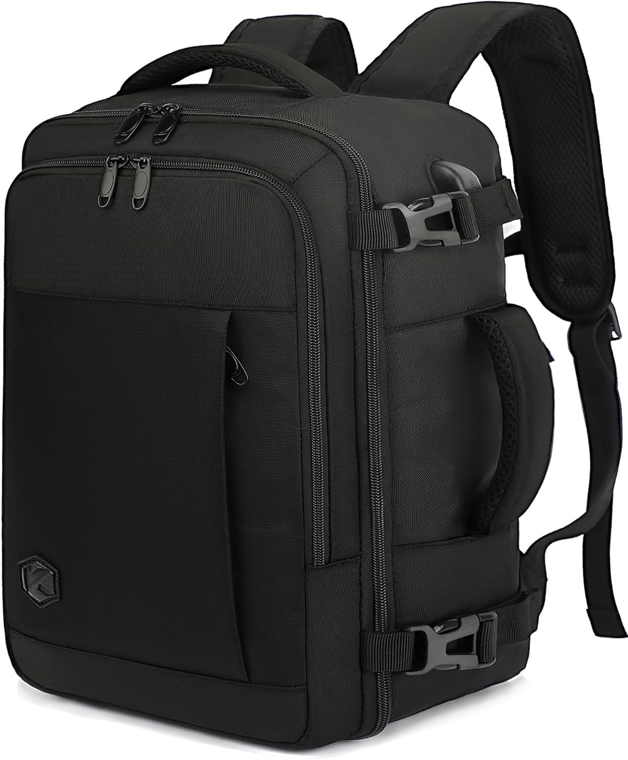 VANKEV Ryanair Cabin Bag 40x20x25 Underseat 20L Travel Bag Hand Luggage Backpack Carry-ons Bag Cabin Size Suitcases for Airplanes Flight Bag Travel Rucksack Fit 14 Inch Laptop Black