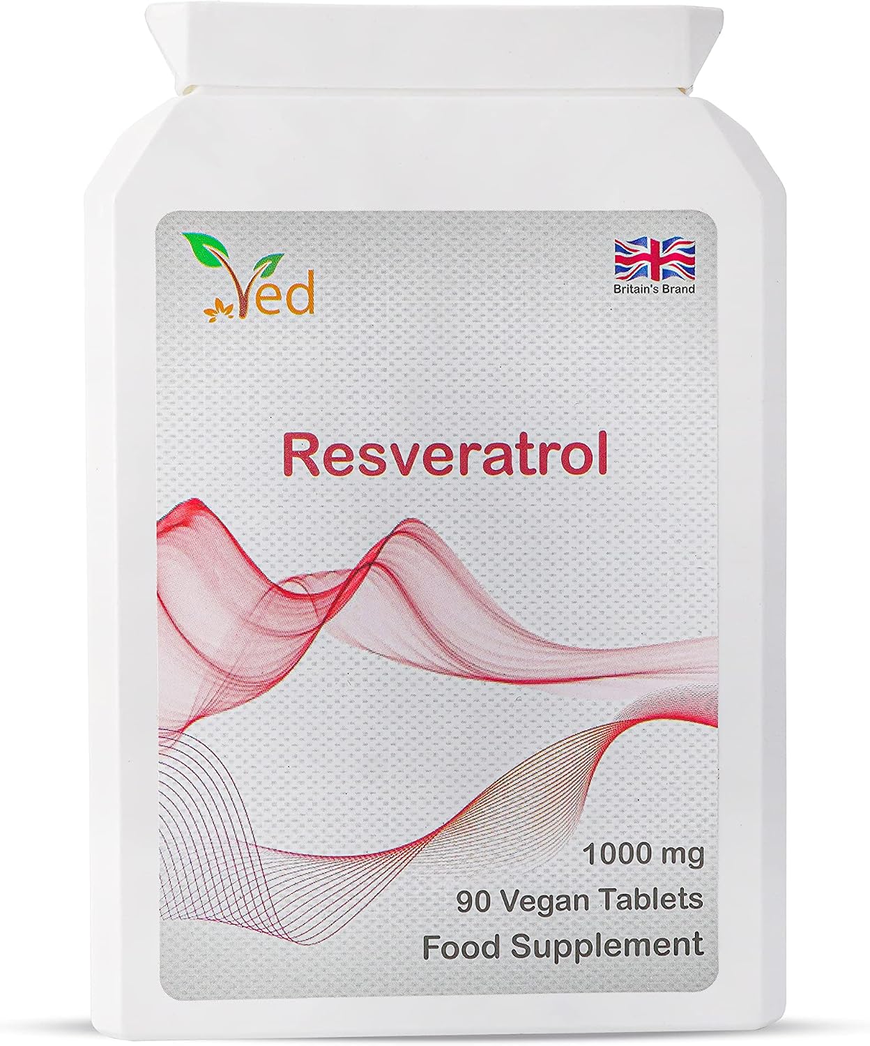 Ved Anti-Aging, Heart Health, Immunity Support | Antioxidant Supplement | Resveratrol Tablets | 1000 mg x 90 Tablets