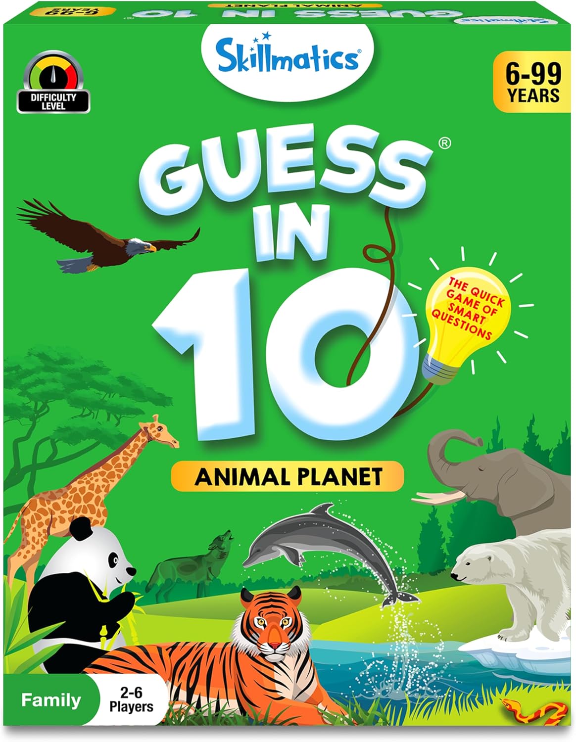 Skillmatics Guess in 10 Animal Planet, Easter Basket Stuffers, Card Game, Perfect for Kids, Teens, Adults Who Love Animals, Trivia Games, Travel Games, Gift for Ages 6, 7, 8, 9, 10, and Up