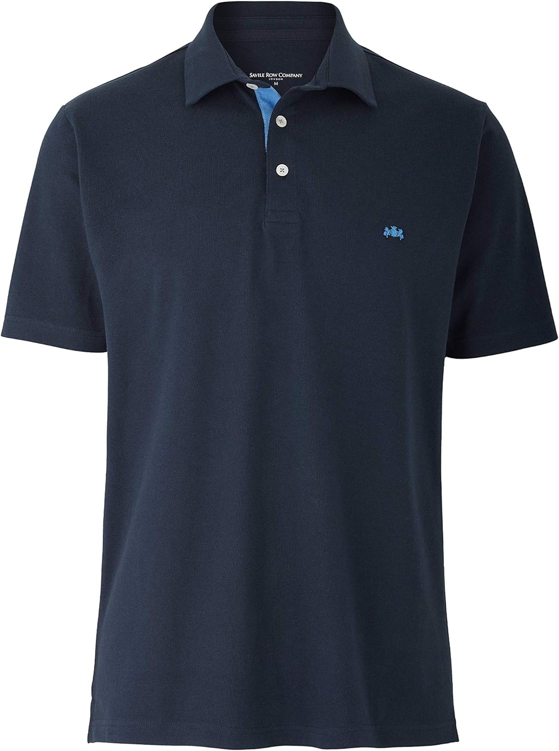 THE SAVILE ROW COMPANY LONDON Men's Classic Fit Cotton Pique Short Sleeve Polo Shirt