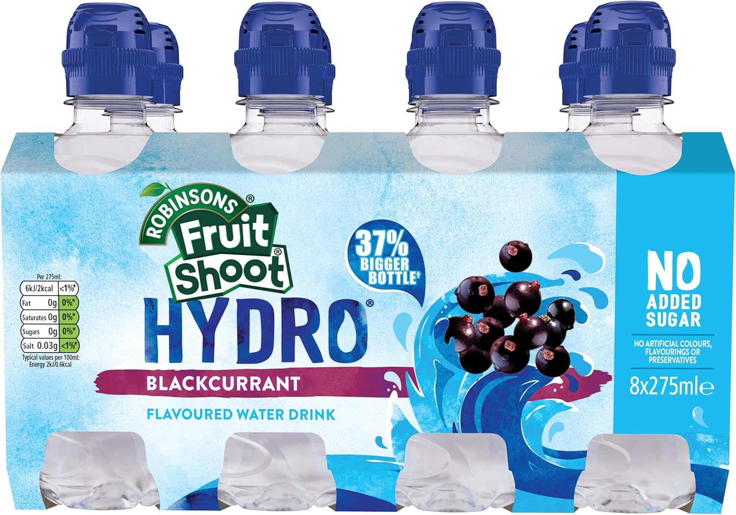 Robinsons Fruit Shoot Hydro Flavoured Water Blackcurrant, 8x275ml