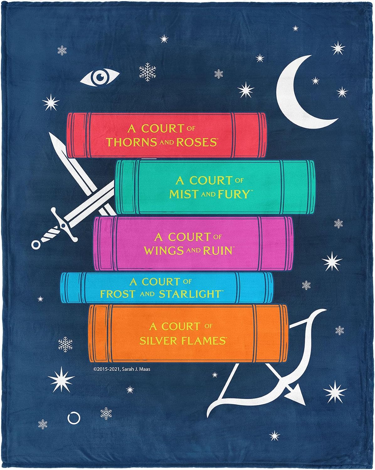 Northwest Sarah J. Maas Book Stack Silk Touch Throw Blanket, 46 x 60 in