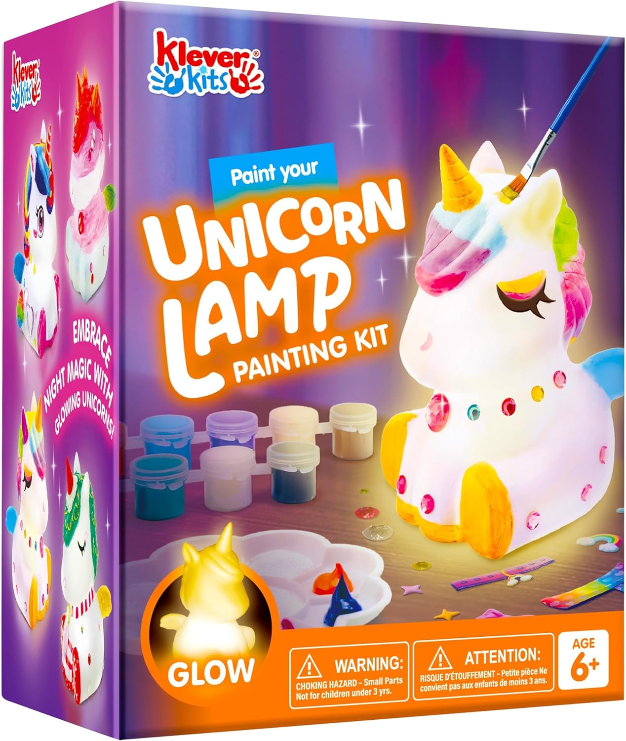 Klever Kits Paint Your Own Unicorn Lamp Kit,Arts and Crafts for Kids Ages 6 7 8 9 10 11 12,DIY Night Light Painting Kit,Girls Crafts Kit,Unicorn Toys Age 6+,Activities Art Supplies,Birthday Gifts